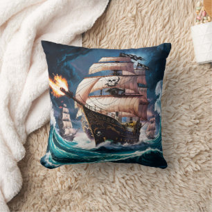 Coussin Bataille navale en mer de pirates