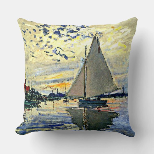 Coussin Bateau à voile au Petit Gennevilliers, oeuvres d'a (Recto)