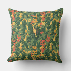 Coussin Bateau à voile avec voile écarlate motif aquarelle