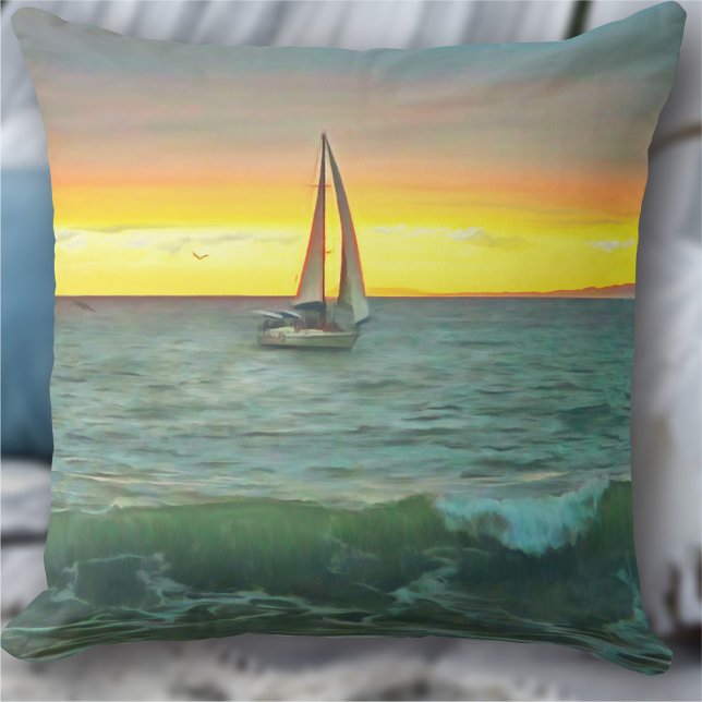 Coussin Bateau à voile sur Banderas Bay 0884 (Créateur téléchargé)