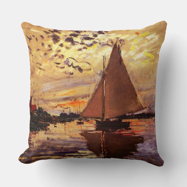 Coussin Bateau Claude Monet au Petit-Gennevilliers (Recto)