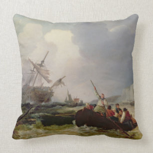Coussin Bateau d'aviron allant à l'aide d'une guerre