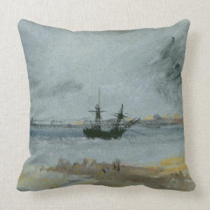 Coussin Bateau de Joseph Mallord William Turner échoué