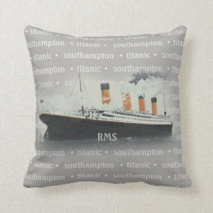 Coussin Bateau de la ligne Titanic Vintage Southampton Whi