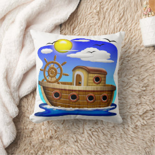Coussin Bateau de pêche dessin animé