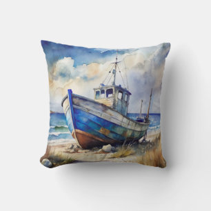 Coussin Bateau Naufragé Thème de Plage