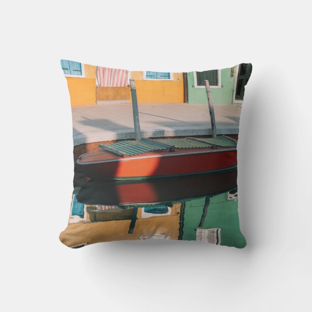 COUSSIN BATEAU ROUGE ET VERT ACCUEIL SUR LE QUAI (Recto)