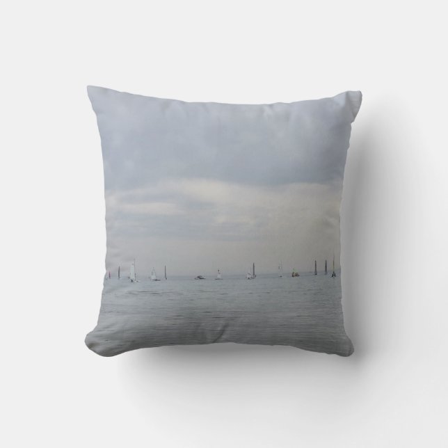 Coussin Bateaux de course de yacht en ligne (Recto)