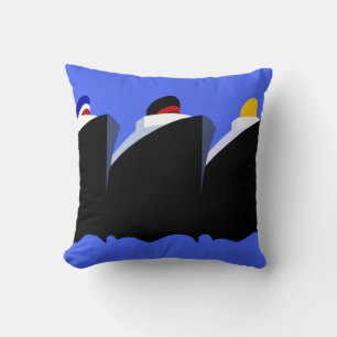 Coussin Bateaux de croisière Poster vintage Ocean Liner