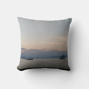 Coussin Bateaux de mer Jeter Coucher de soleil couchant Th