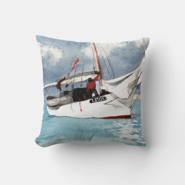 Coussin Bateaux de pêche de Winslow Homer, Key West (Recto)