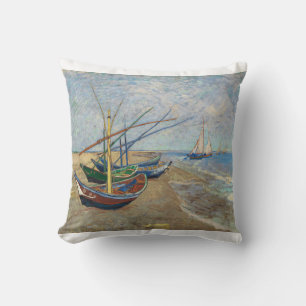 Coussin Bateaux de pêche sur la plage à Saintes Maries 188