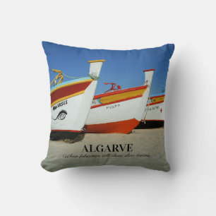 Coussin Bateaux de pêche sur la plage de l'Algarve Photo