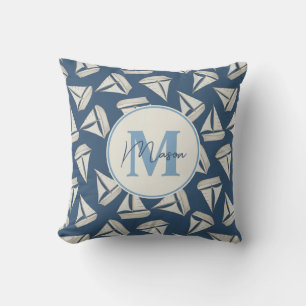 Coussin Bateaux de voile nautiques Nom personnalisé et m