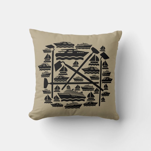 Coussin Bateaux et cuirs Lancer l'oreiller (Recto)