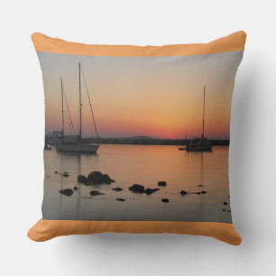 Coussin Bateaux grecs à Cyclades Coucher du soleil