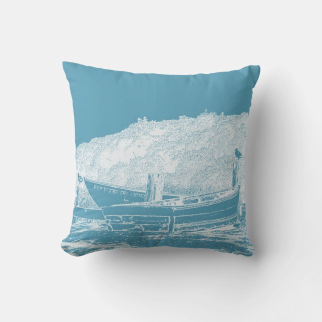 Coussin Bateaux sur la plage (Recto)