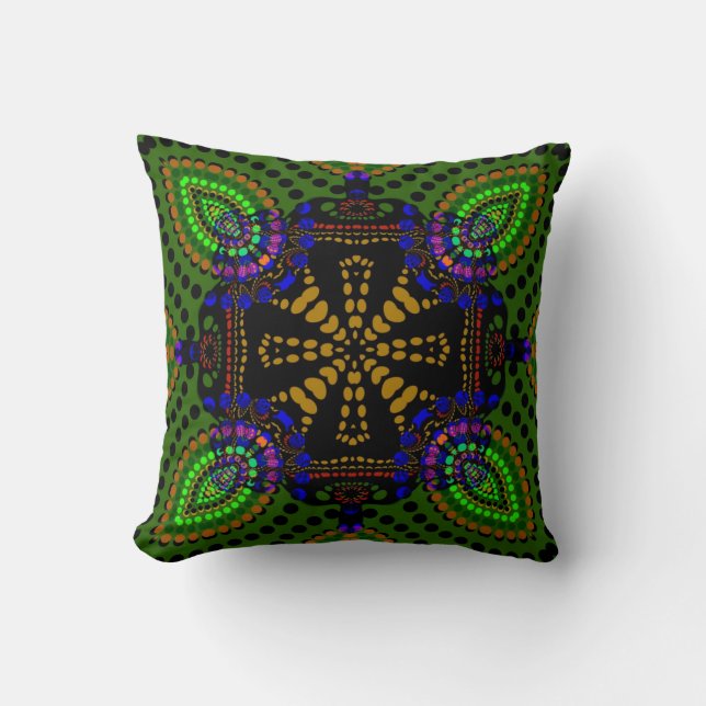 Coussin Batik de la tribu Fusion orientale (Recto)