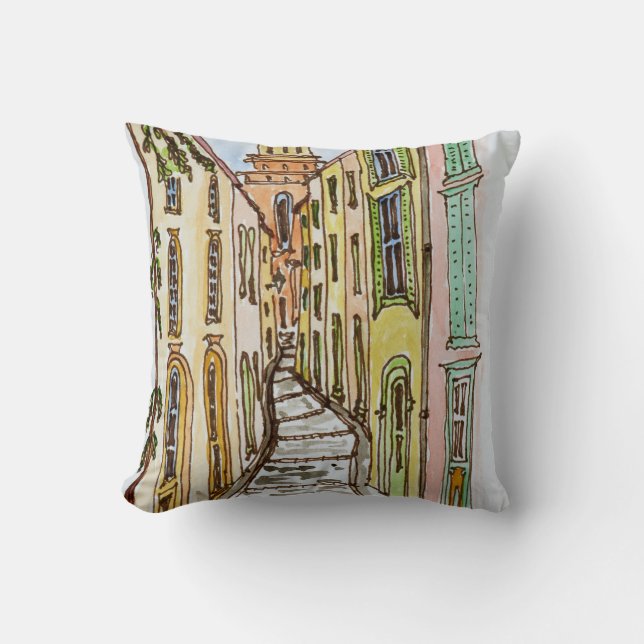 Coussin Bâtiment de Saint-Tropez| Côte d'Azur, France (Recto)