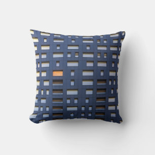 Coussin Bâtiment en béton bleu et blanc