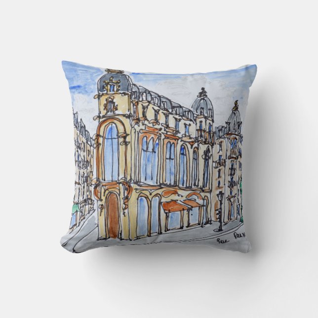 Coussin Bâtiments sur la rue Réaumur, Paris, France (Recto)
