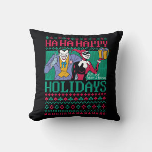 Coussin Batman   Joyeuses fêtes Joker & Harley Quinn