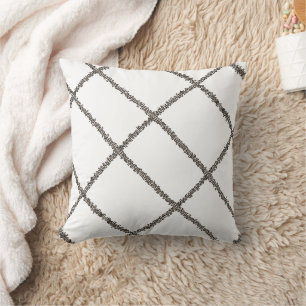 Coussin Bâtonnets empilés - Motif moderne noir et blanc