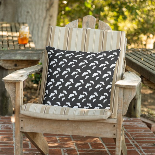 Coussin Bats Halloween Motif noir Éffrayant (Chaise)