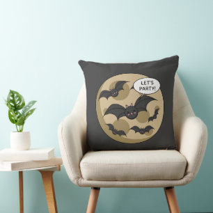 Coussin Bats Having Party on Full Moon