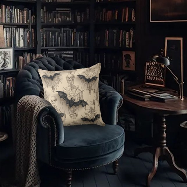 Coussin Bats & Toiles d'araignées Gothique (Créateur téléchargé)