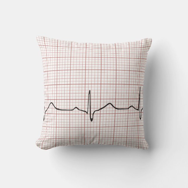 Coussin Battement de coeur d'ECG sur le papier de (Recto)