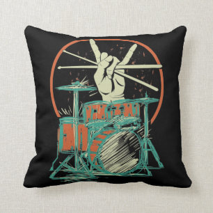 Coussin Batterie à tambours à tambour rétro