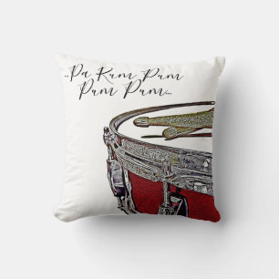 Coussin Batterie de Noël Snare Drum Drumsticks Musique