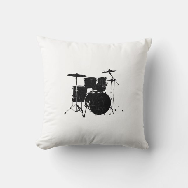 Coussin batterie noir&blanc (Recto)