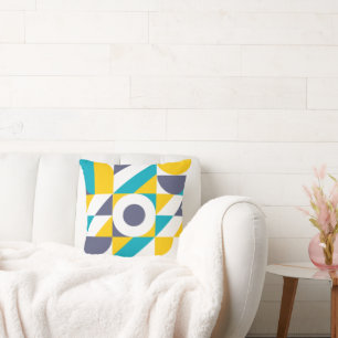 Coussin Bauhaus Motif Géométrique Inspiré Jeu d'oreiller