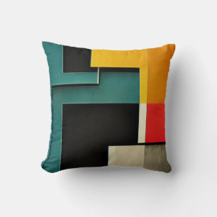 Coussin Bauhaus style illustré