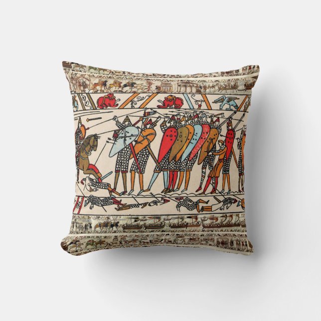 COUSSIN BAYEUX TAPESTERIE BATAILLE DE HASTINGS CHEVALIERS  (Recto)