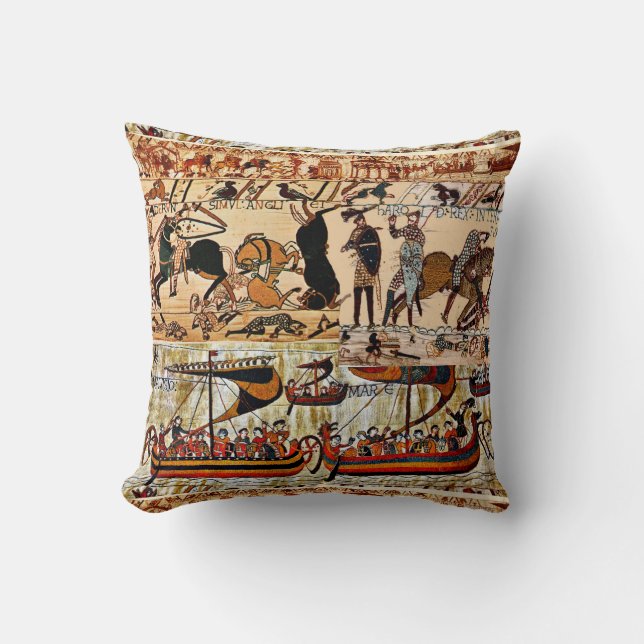 COUSSIN BAYEUX TAPESTRY 1066 CHEVALIERS NORMAUX, NAVIRES V (Recto)