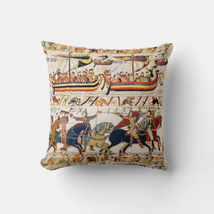 COUSSIN BAYEUX, TAPISSERIE NORMAN KNIGHTS, NAVIRES VIKING,