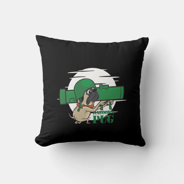 Coussin Bazooka Carlin drôle Carlin chien (Recto)