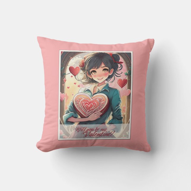 Coussin Be My Valentine in Manga Style 31470 (Recto)