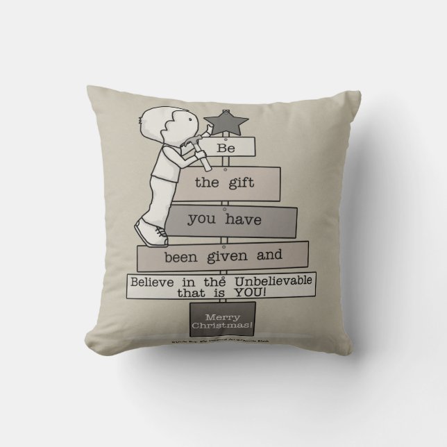 Coussin Be the Gift-Christmas Tree (Tan) (Recto)
