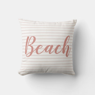 Coussin Beach House Beige Nautical Stripe