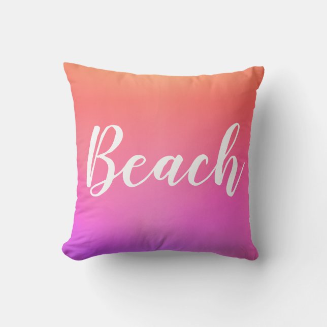Coussin Beach House Hot rose Orange Ombre (Recto)