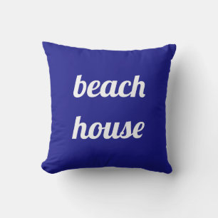 Coussin Beach House Nautique Blanc Marine Bleu mare été