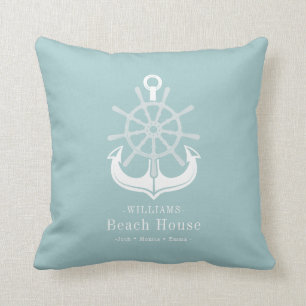 Coussin Beach House Nom de famille Ancre