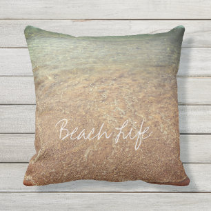Coussin Beach Life Citations Vagues Océan Sandy Eau limpid