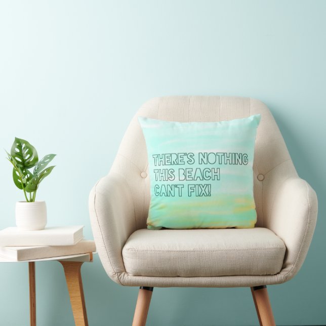Coussin Beach Lover Quota Watercolor Typografy (Chaise)
