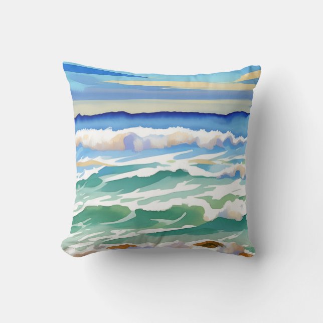 Coussin Beach Ocean Sea Design 300 Blue Green (Recto)