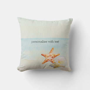 Coussin Beach Tropical avec Starfish et Conch